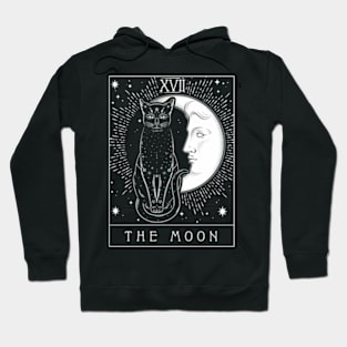 Tarot Card Crescent Moon And Cat Hoodie